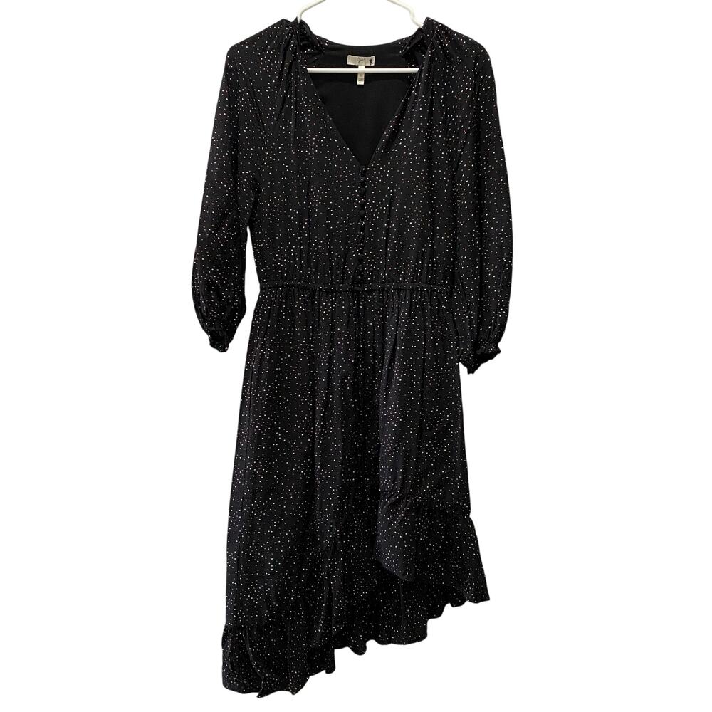 Joie Black Asymmetrical Tiny Heart Dress Size XS
